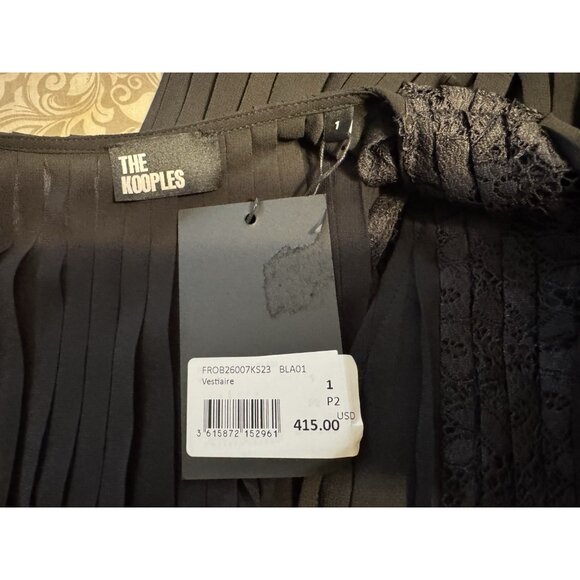 The Kooples Vestaire Lace Trim Pleated Dress Size 1 (US 4) NEW $415 - Picture 8 of 13